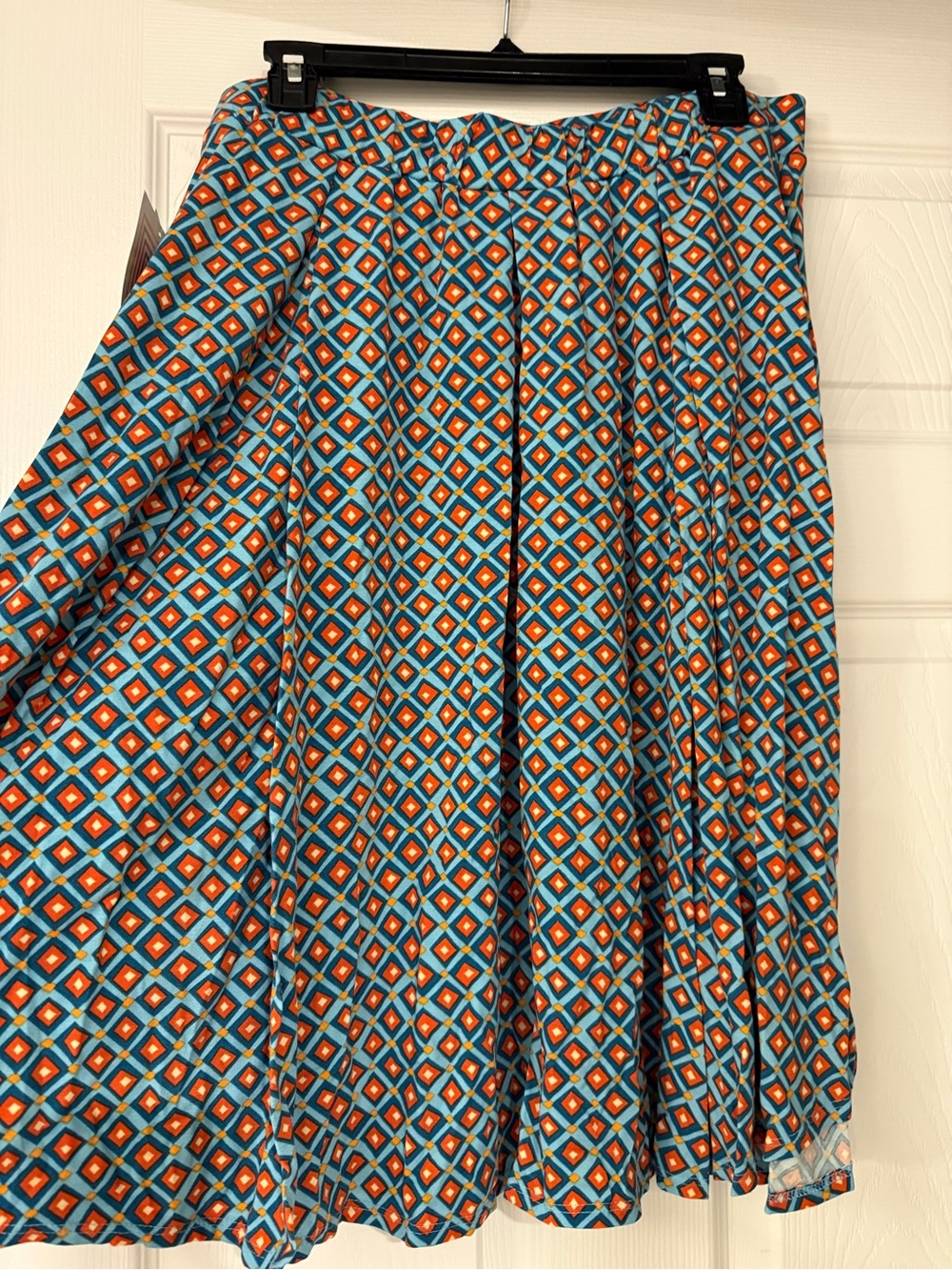 Lularoe Madison Blue Geometric A-Line Skirt